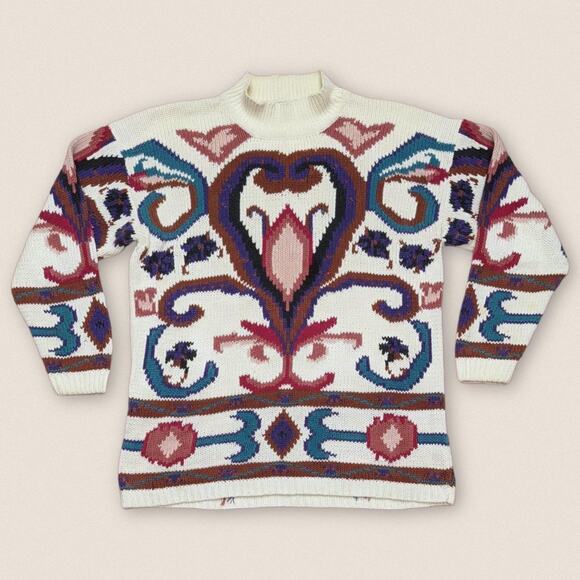 Vintage Floral Motif Sweater Venezia Plus Size 18 / 20 - Picture 1 of 4